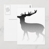 Carte Postale Silhouette classique de cerfs (Devant / Derrière)