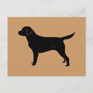 Carte Postale Silhouette classique de trieuse noire Labrador
