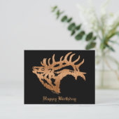 Carte Postale Silhouette classique en bois d'Elk Bull (Debout devant)