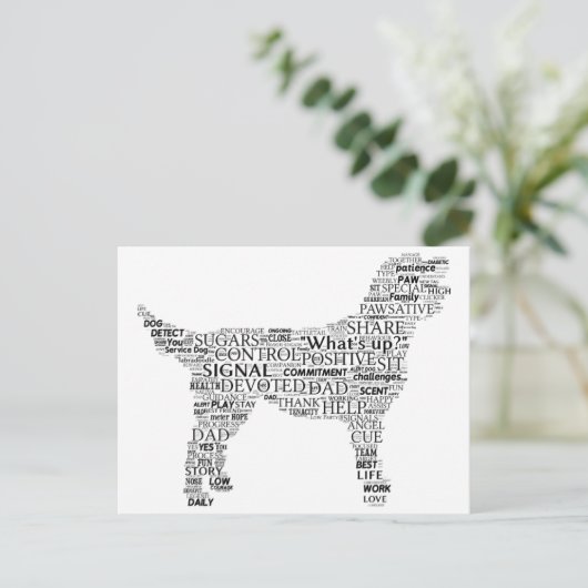 Carte postale Silhouette Cloud Labradoodle (Debout devant)