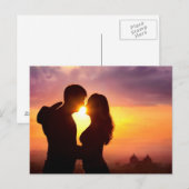 Carte Postale Silhouette Couple Au coucher Du Soleil (Devant / Derrière)