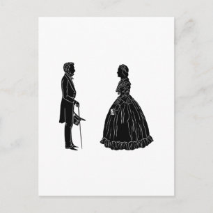 Carte Postale silhouette d'abraham lincoln mary todd lincoln