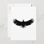 Carte Postale Silhouette d'aigle noir et blanc (Devant / Derrière)