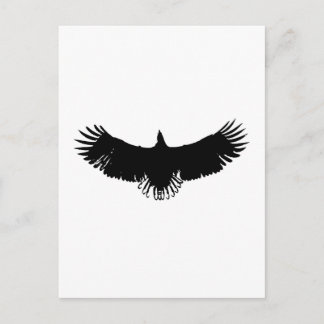 Carte Postale Silhouette d'aigle noir et blanc