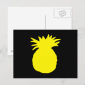 Carte Postale Silhouette d'ananas jaune (Devant / Derrière)