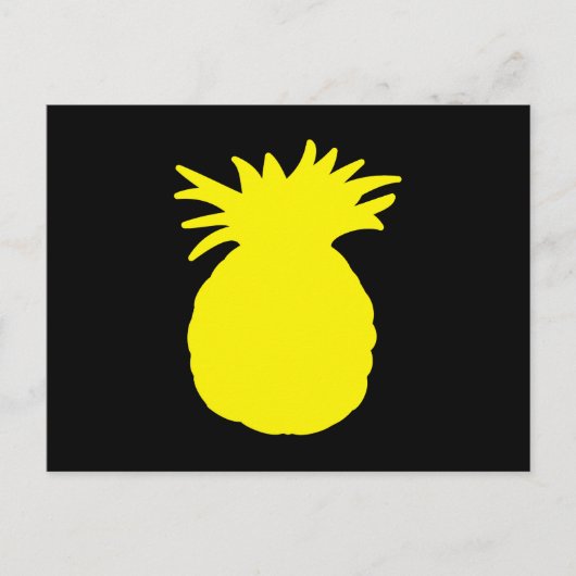 Carte Postale Silhouette d'ananas jaune (Devant)