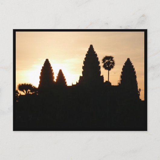 Carte Postale silhouette d'Angkor Wat (Devant)