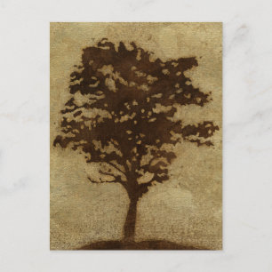 Carte Postale Silhouette d'arbre sur Arrière - plan de bronze