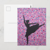 Carte Postale Silhouette de ballet rose (Devant / Derrière)