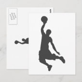 Carte Postale Silhouette de Basketball Slam Dunk (Devant / Derrière)