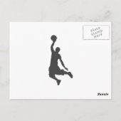 Carte Postale Silhouette de Basketball Slam Dunk (Dos)