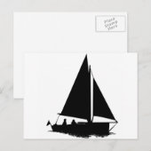 Carte Postale Silhouette de bateau noir (Devant / Derrière)