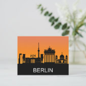 Carte Postale Silhouette de Berlin, coucher de soleil d'été, ill (Debout devant)