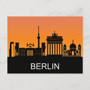 Carte Postale Silhouette de Berlin, coucher de soleil estival, i