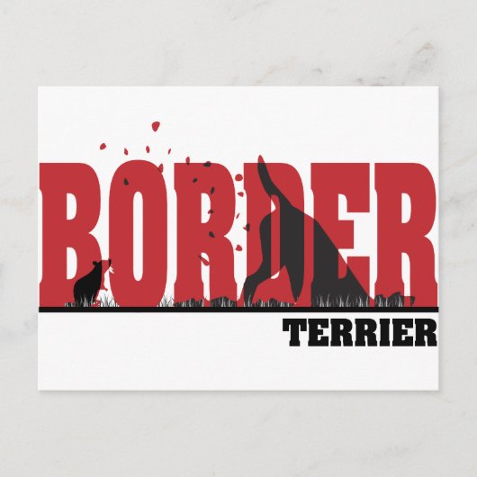 Carte Postale Silhouette de Border Terrier (Devant)