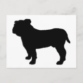 Carte Postale Silhouette de Bouledogue (Devant)