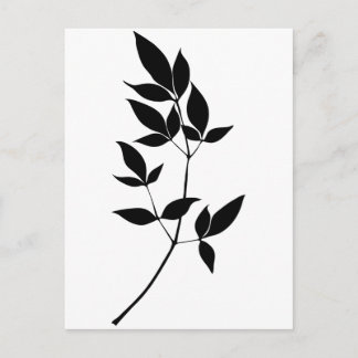 Carte Postale Silhouette de branche feuille vectorielle noire et