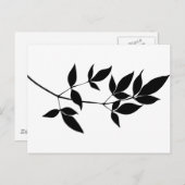 Carte Postale Silhouette de branche feuille vectorielle noire et (Devant / Derrière)