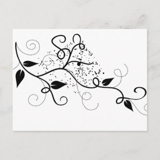 Carte Postale Silhouette de branche tourbée de lierre vectoriel