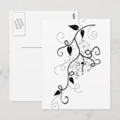 Carte Postale Silhouette de branche tourbée de lierre vectoriel  (Devant / Derrière)