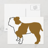 Carte Postale silhouette de bulldog (Devant / Derrière)