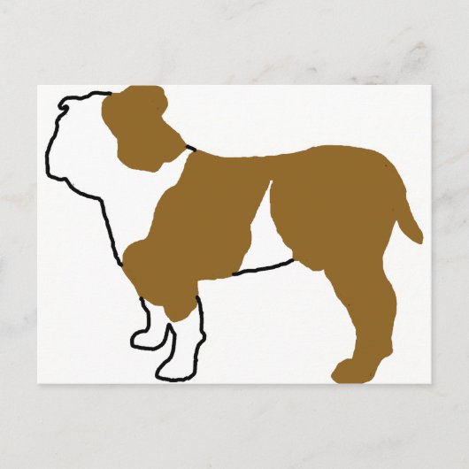 Carte Postale silhouette de bulldog (Devant)