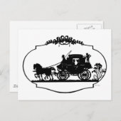 Carte Postale Silhouette de Carrosse Romantique (Devant / Derrière)