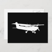 Carte Postale Silhouette de Cessna classique de l'aéronef volant (Devant / Derrière)
