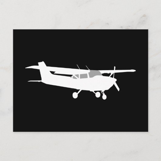 Carte Postale Silhouette de Cessna classique de l'aéronef volant (Devant)
