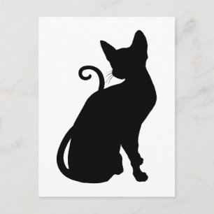 Carte Postale Silhouette de chat
