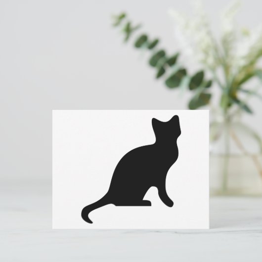 Carte Postale Silhouette de chat noir (Debout devant)