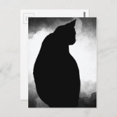 Carte Postale Silhouette de chat noir (Devant / Derrière)