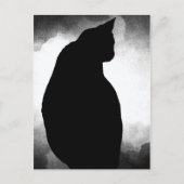 Carte Postale Silhouette de chat noir (Devant)