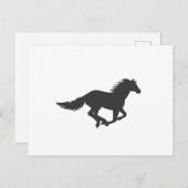 Carte Postale Silhouette de cheval noir (Devant / Derrière)
