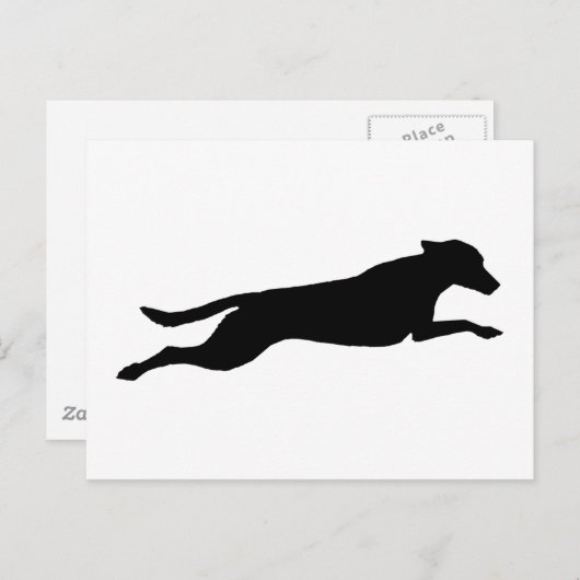Carte Postale Silhouette de chien de saut (Devant / Derrière)