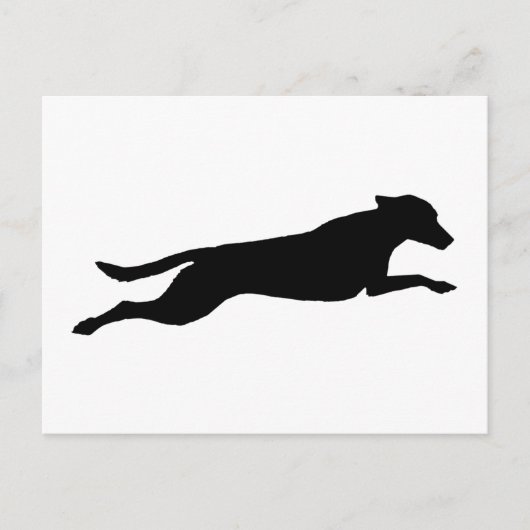 Carte Postale Silhouette de chien de saut (Devant)