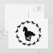 Carte Postale Silhouette de conception de cheval (Devant / Derrière)
