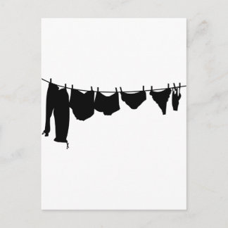 Carte Postale Silhouette de corde à linge