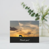 Carte Postale Silhouette de coucher de soleil avec du bétail (Debout devant)