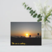 Carte Postale Silhouette de coucher de soleil d'été côtier (Debout devant)