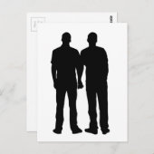 Carte Postale Silhouette de couple gay (Devant / Derrière)
