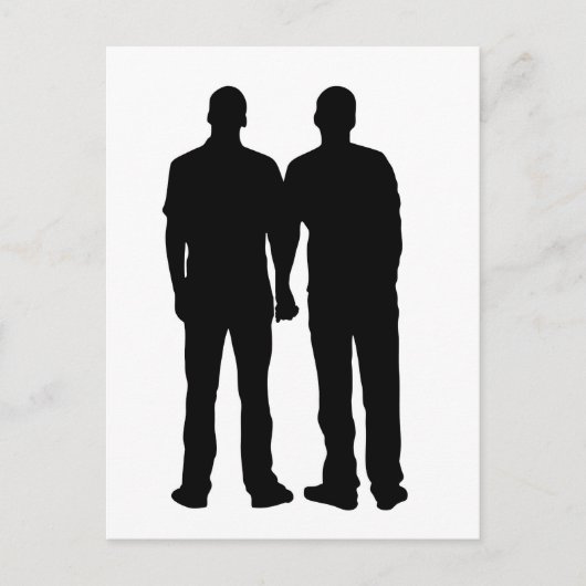 Carte Postale Silhouette de couple gay (Devant)