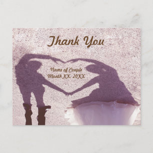 Carte Postale Silhouette de couple nuptiale coeur en Merci de sa