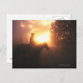 Carte Postale Silhouette de cowboy sur un cheval (Devant / Derrière)