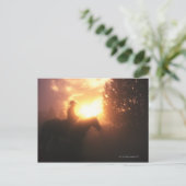 Carte Postale Silhouette de cowboy sur un cheval (Debout devant)