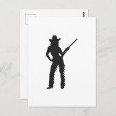 Carte Postale Silhouette de cowgirl occidentale (Devant / Derrière)