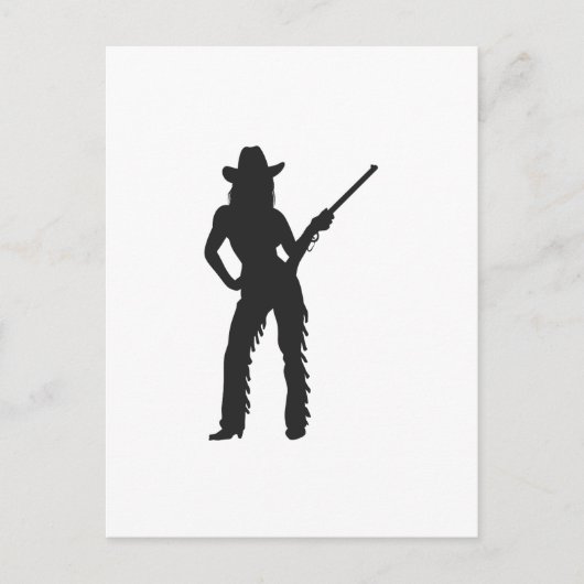 Carte Postale Silhouette de cowgirl occidentale (Devant)