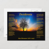Carte Postale Silhouette de Desiderata d'un arbre saule (Devant / Derrière)