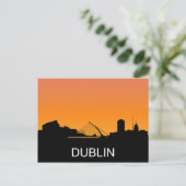 Carte Postale silhouette de Dublin, illustration du coucher de s (Debout devant)