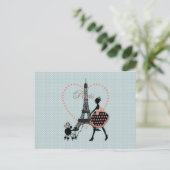 Carte Postale Silhouette de fille romantique vintage mignonne ma (Debout devant)